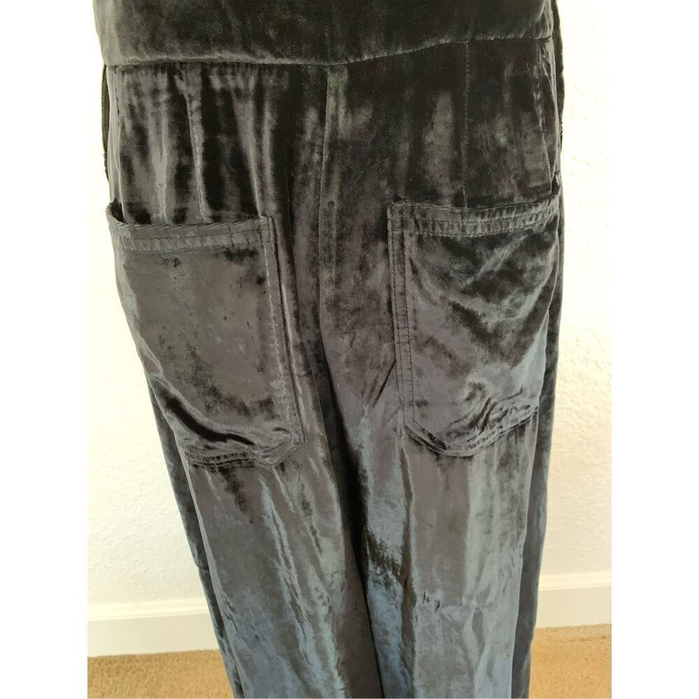 Free People Follow The Sun One Piece Velvet Overalls Black Size S - Picture 8 of 12